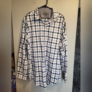 Denver Hayes Gray and Black Plaid Shirt, Size 2XL